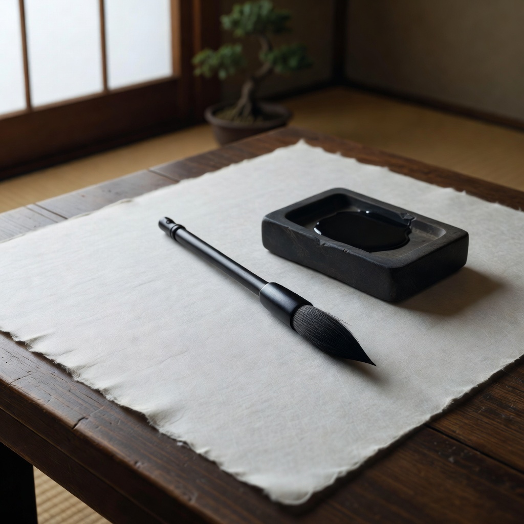 Calligraphy and ink brush