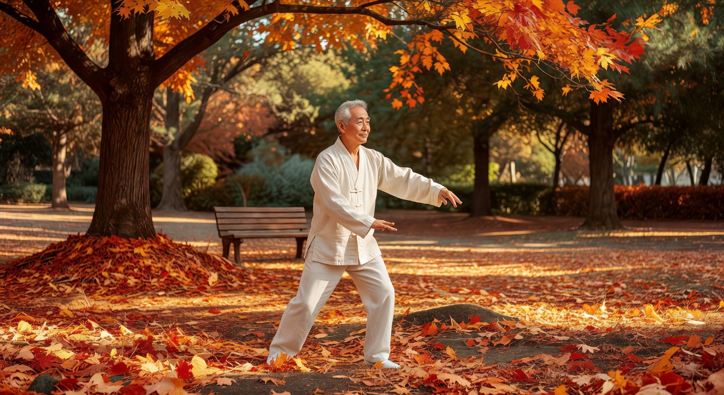 Morning movement in a park
